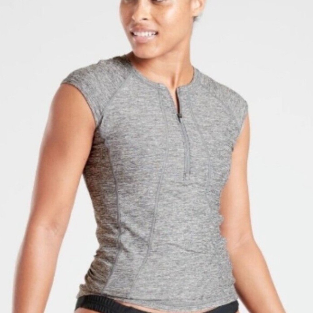 Athleta Pacifica Illume UPF Fitted Tank Top Women's Heather Gray‎